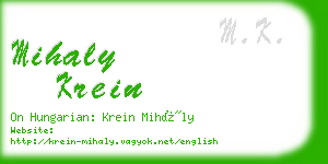 mihaly krein business card